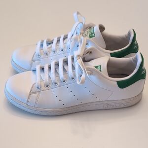 Adidas Stan Smith Primegreen White Sneakers with Green Accents Men's 8.5